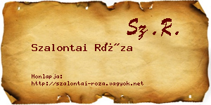Szalontai Róza névjegykártya
